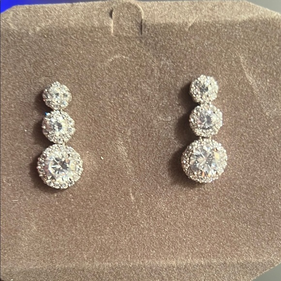 Nolan Miller Silver Drop Earrings - Picture 1 of 2